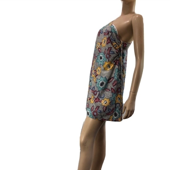 BCBGeneration Womens Sheath Dress Floral Print One Shoulder  Draped Size:6 - Picture 3 of 16